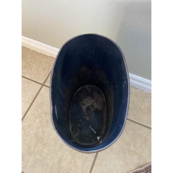 Harvell Metal Trash Can Vintage MCM Horse & Carriage Buggy Green Victorian - Picture 8 of 13